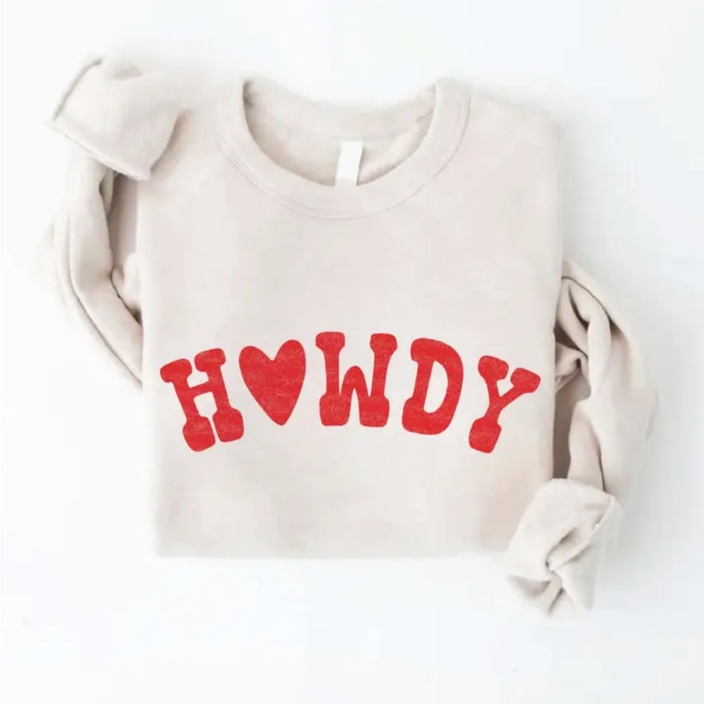 H❤️WDY Tan & Red Super Soft Sweatshirt